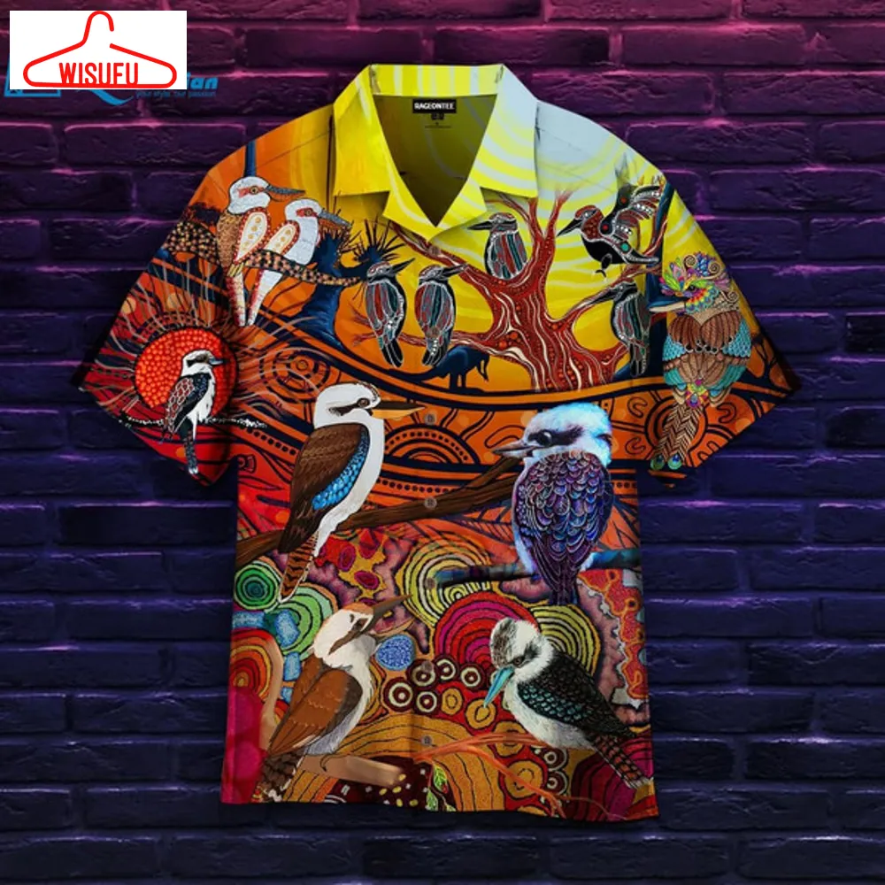 A Spirit Bird - Kookaburra Dreaming Aboriginal Art Hawaiian Shirt, Best Gift Ideas, New Fashion Gifts