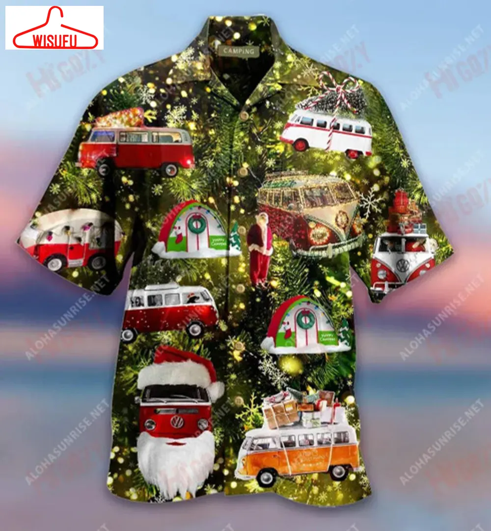 A Winter Camping Christmas Short Hawaiian Shirt Summer Short Sleeve Vintage Hawaiian Shirts Funny Best Gift Ideas, New Fashion Gifts