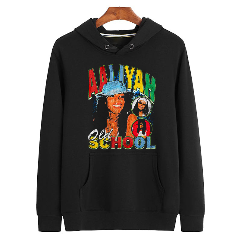 AALIYAH OLD SCHOOL Aaliyah Dana Haughton Vintage Bootleg Graphic Unisex Hoodie 