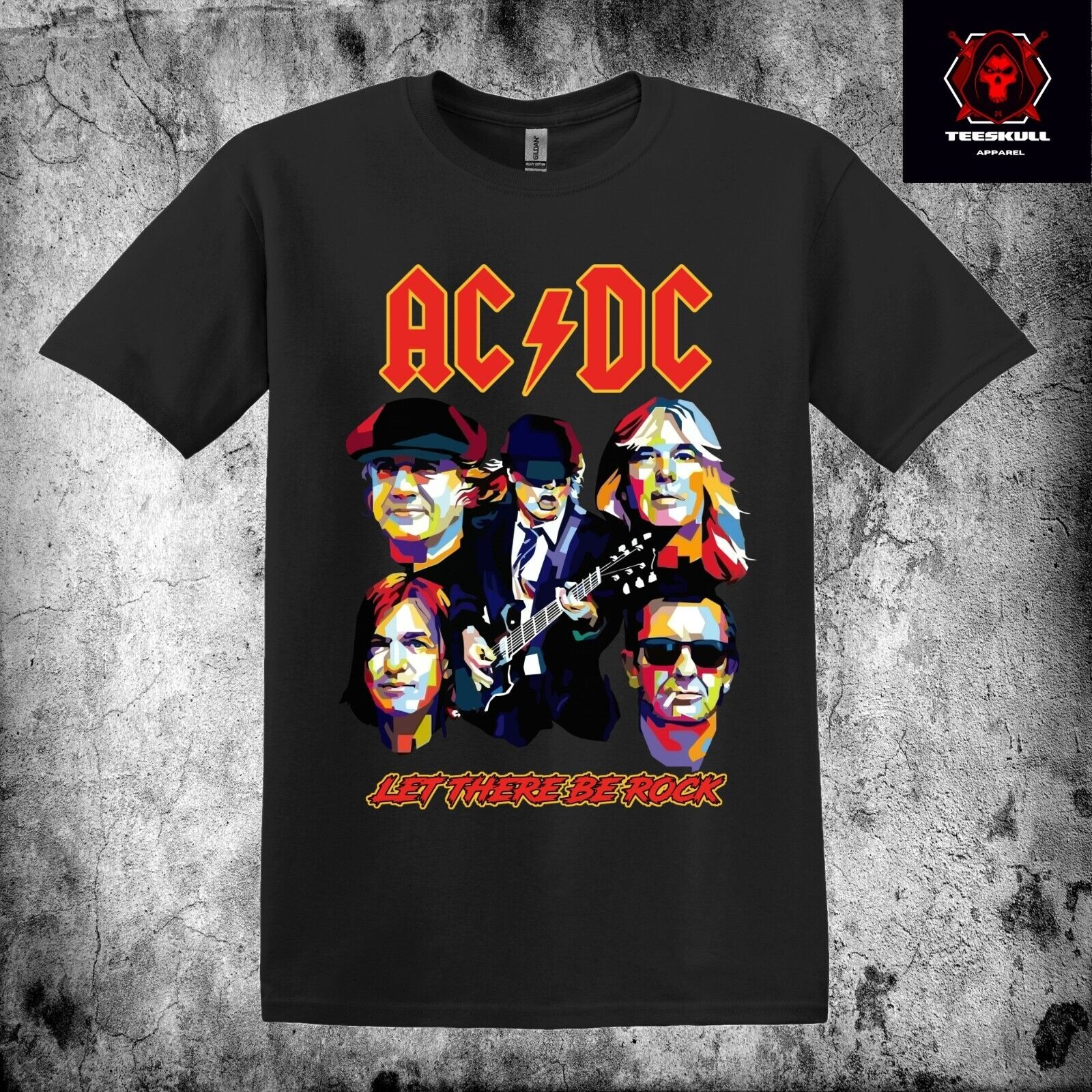 ACDC Let There Be Rock Retro Band Tee Heavy Cotton Unisex T-SHIRT S-5XL