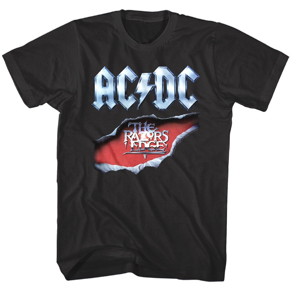 ACDC Razors Edge Album Cover Men's T Shirt Metal Rock Band Concert Tour Merch