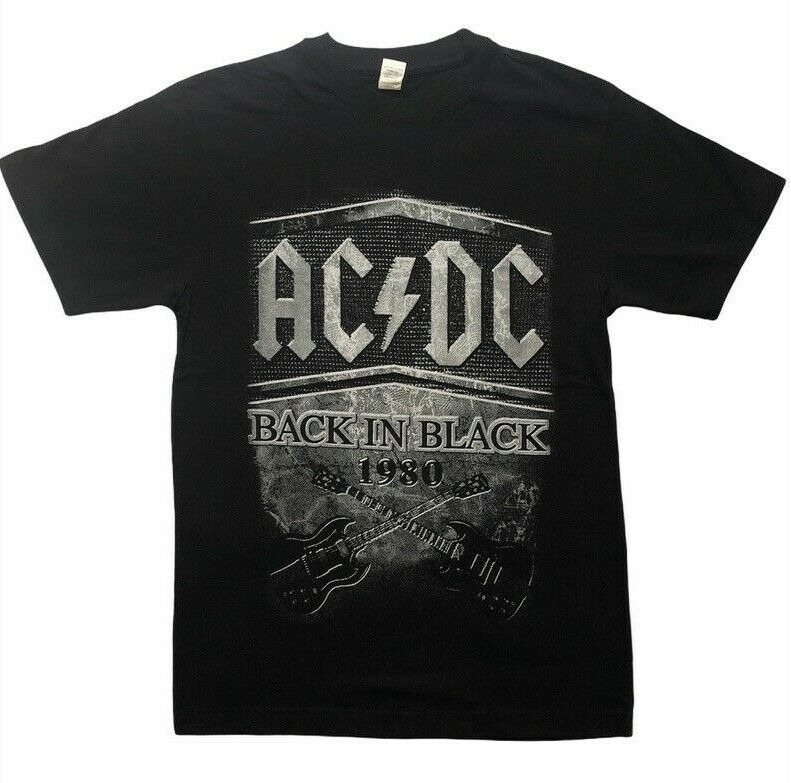 ACDC TSHIRT BACK IN BLACK HEAVY METAL ROCK BAND MEN'S SIZES NEW SHORT SLEEVE