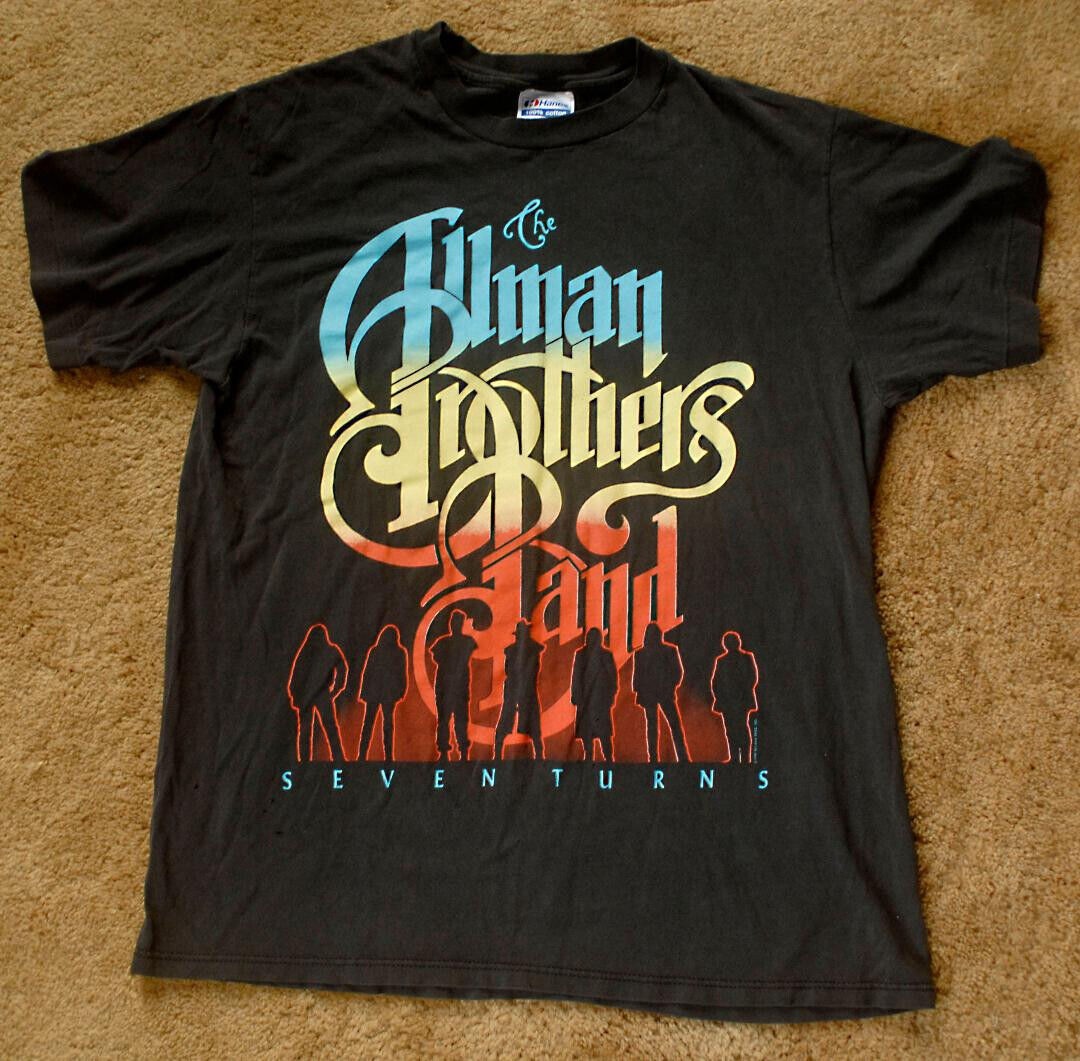 ALLMAN BROTHERS BAND SEVEN TURNS TOUR '90 black t shirt