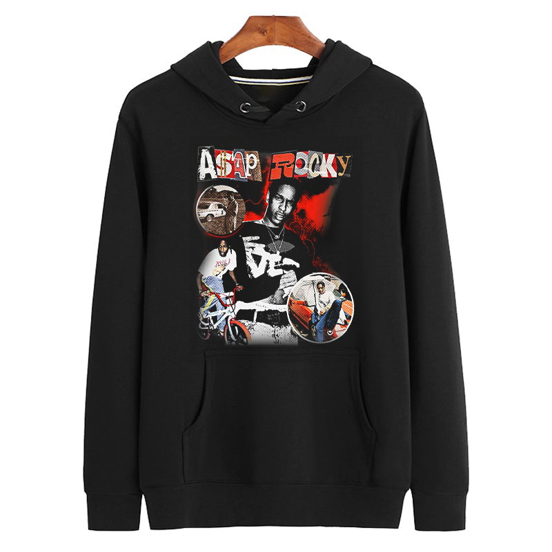 ASAP ROCKY  Rakim Mayers Rapper Vintage Retro Bootleg Unisex Hoodie