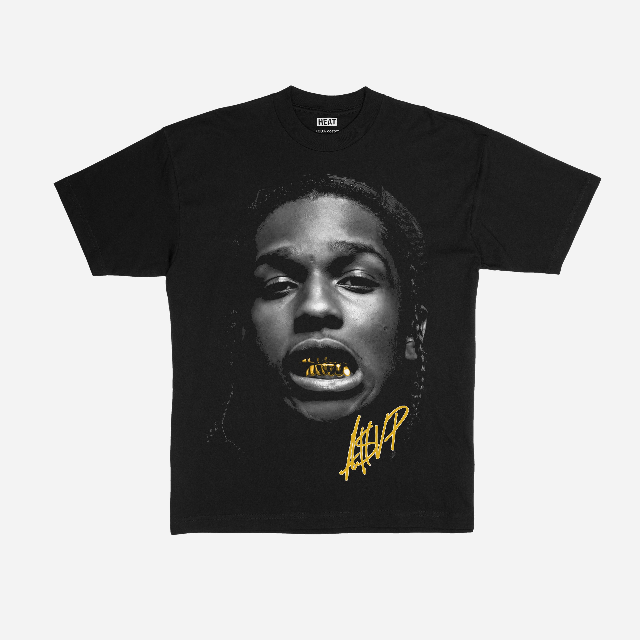 ASAP Rocky Big Head Gold Grill Graphic T-Shirt