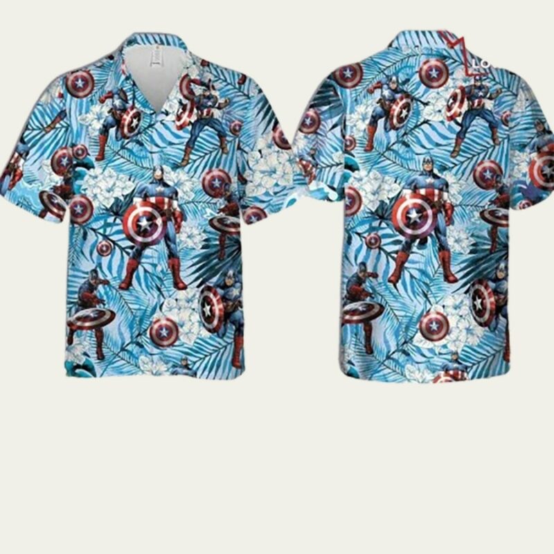 AVENGERS CAPTAIN AMERICA MARVEL COMICS SUMMER HAWAIIAN SHIRT