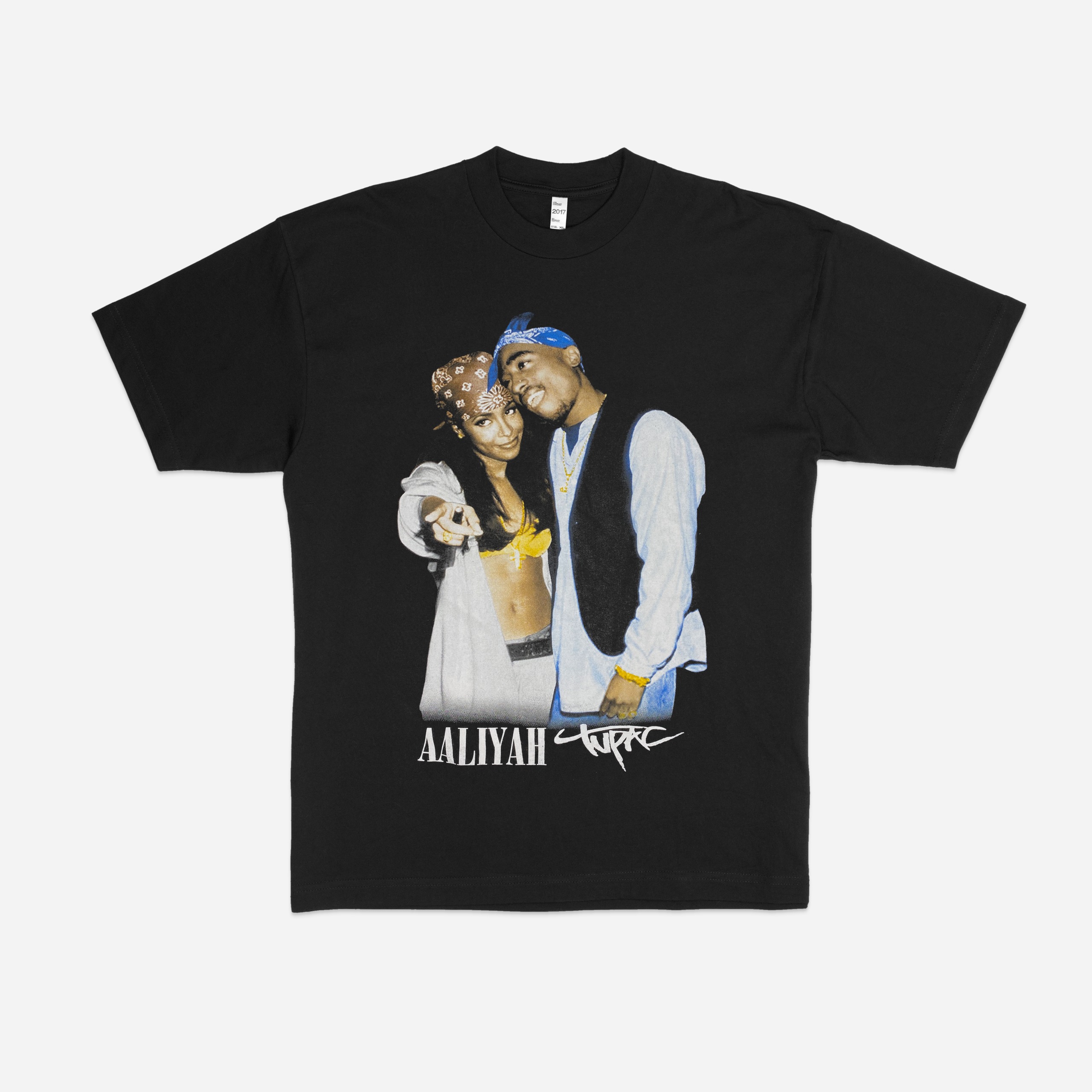 Aaliyah & Tupac Unisex Black Graphic T-Shirt