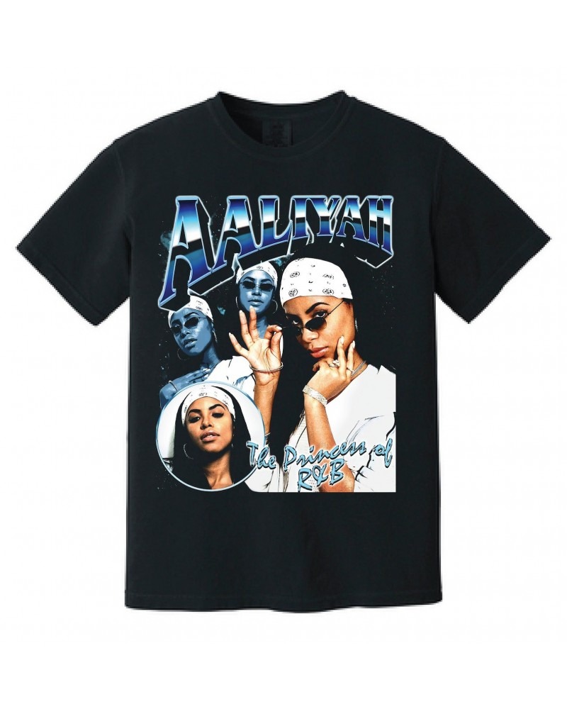 Aaliyah Princess Of RnB Retro Tee - Black