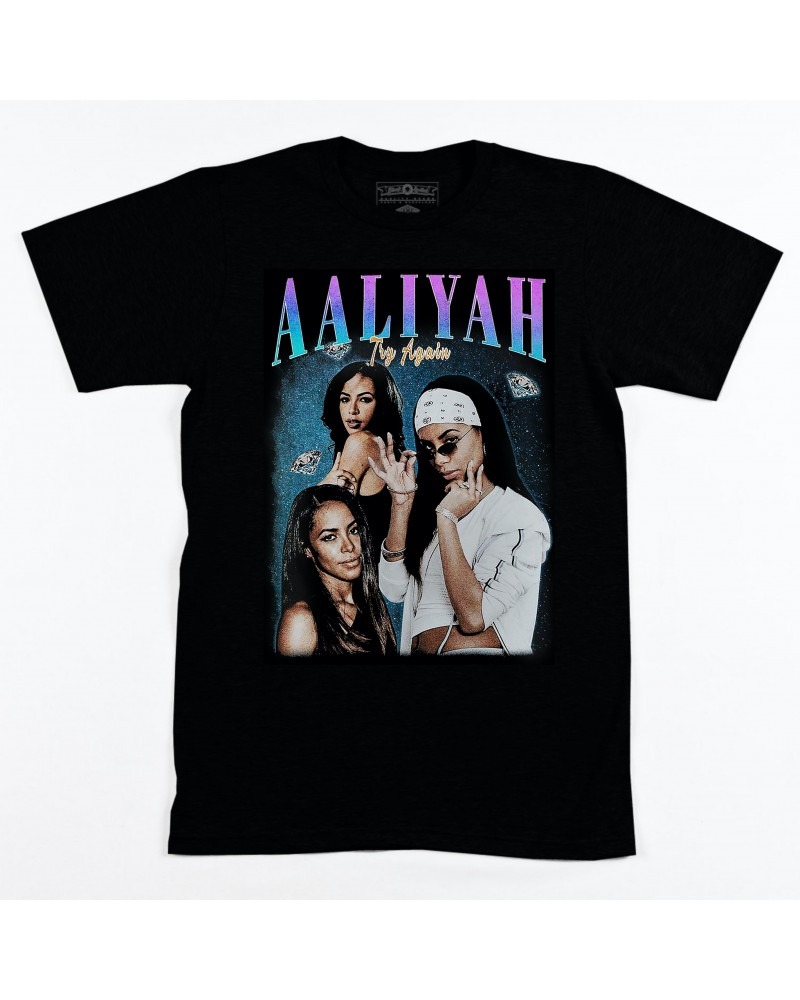 Aaliyah Try Again Retro Tee - Black