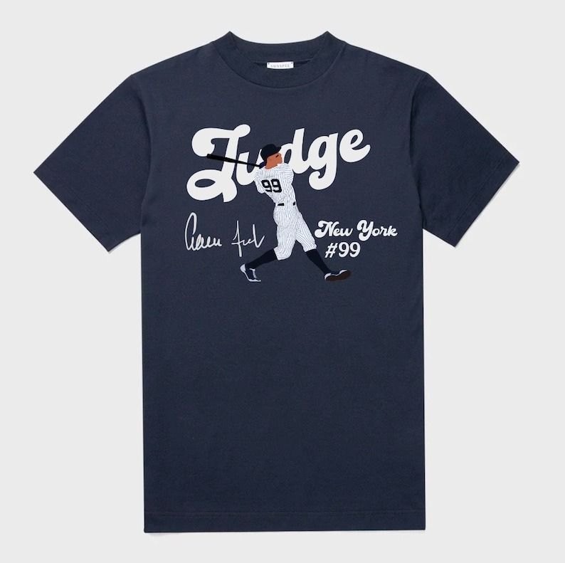 Aaron Judge New York Baseball Tee Shirt-Navy