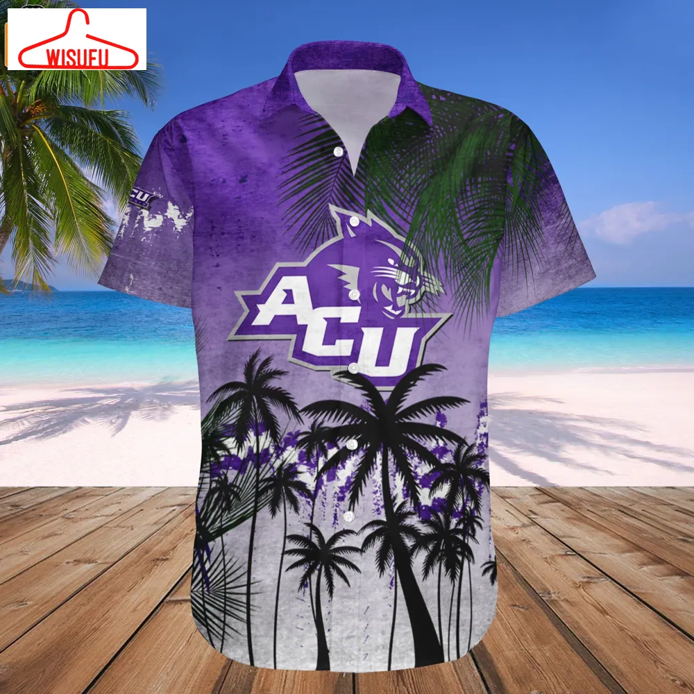 Abilene Christian Wildcats Coconut Tree Tropical Grunge Hawaiian Shirt, New Fashion Gifts