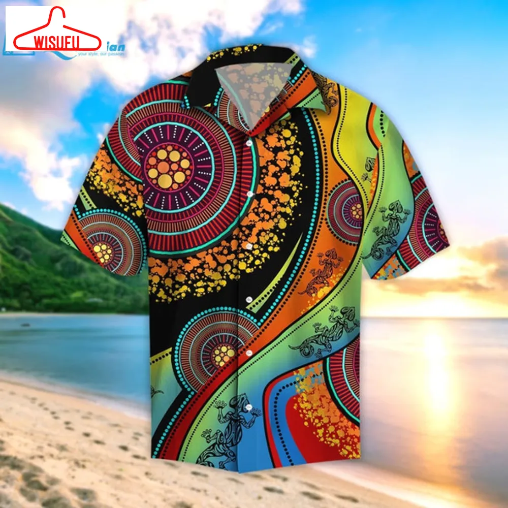 Aboriginal Australia Indigenous Lizard Beach Shirt Hawaiian Shirt, Best Gift Ideas, New Fashion Gifts