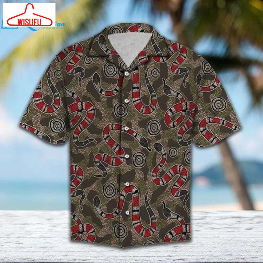 Aboriginal Snake Unisex Hawaii Shirts Hawaiian Print 3d, Best Gift Ideas, New Fashion Gifts