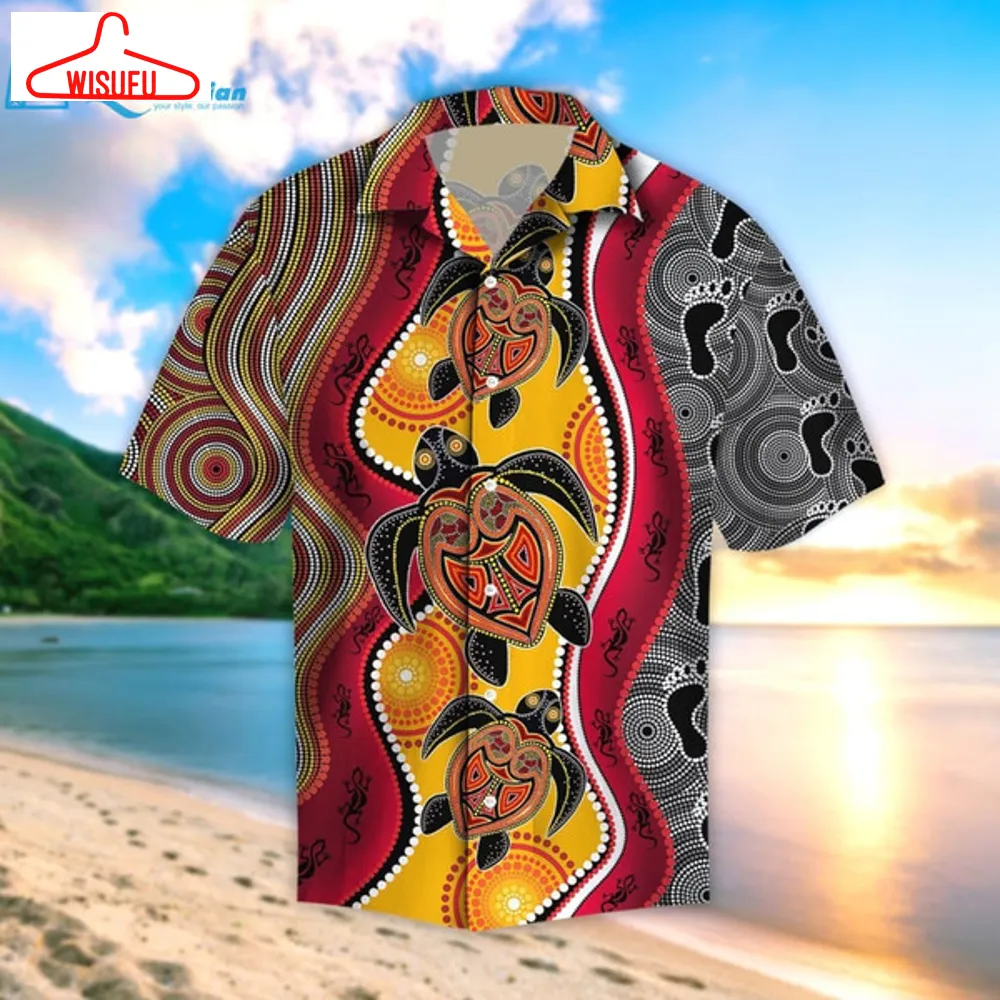 Aboriginal Turtles Map Australia Beach Shirt Hawaiian Shirt, Best Gift Ideas, New Fashion Gifts