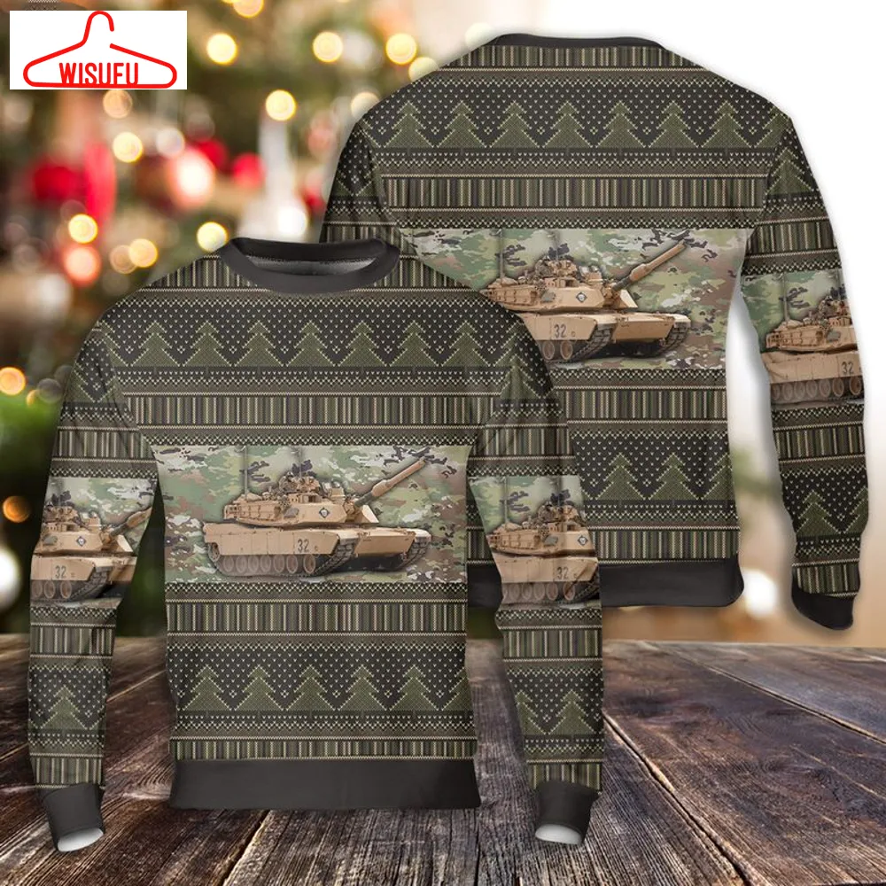 Abrams Battle Tank Ugly Christmas Sweater