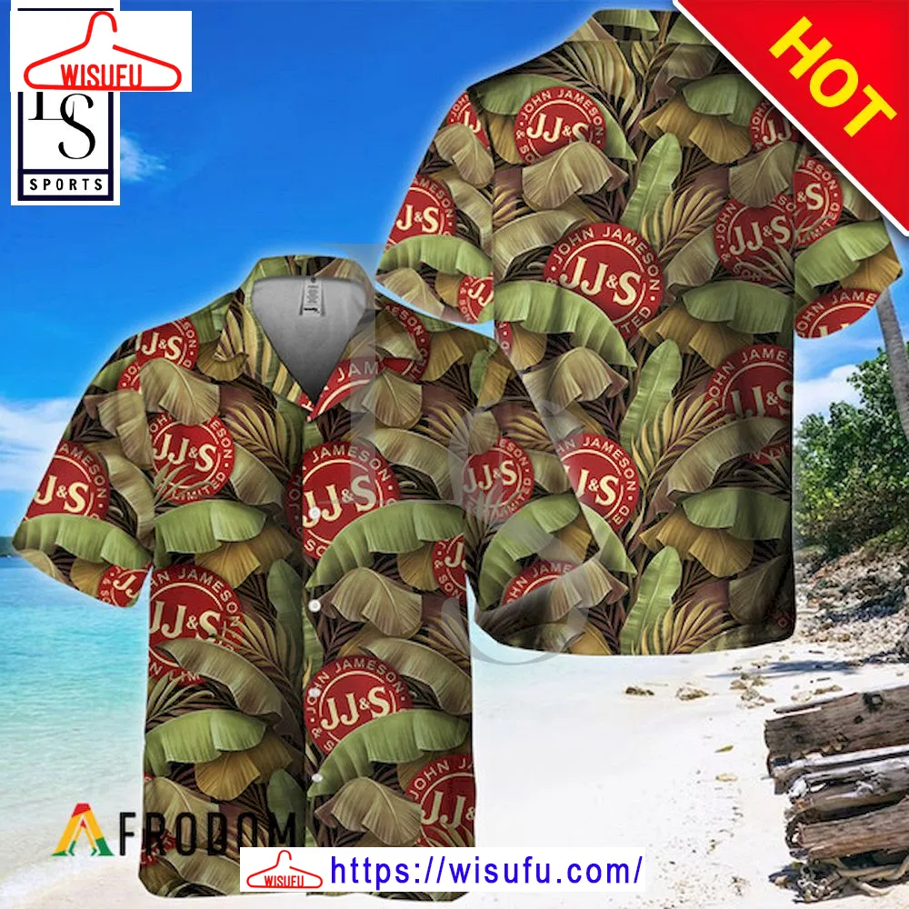 Abstract Banana Leaves Jms Whiskey Hawaiian Shirt, New Fashion Gifts