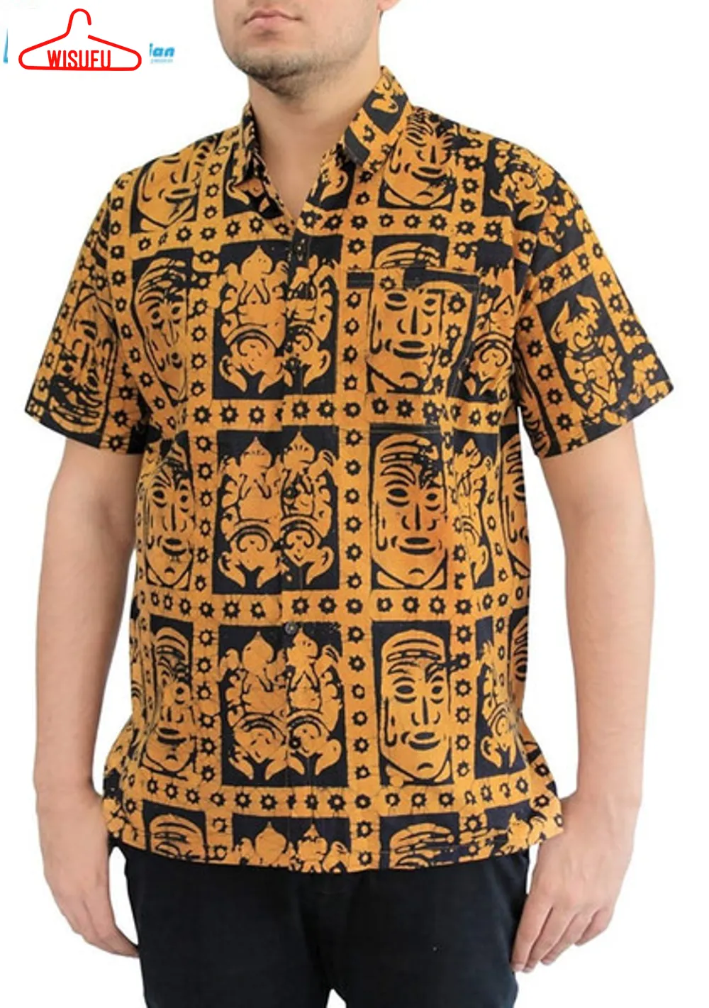 Abstract Khaki Unique Design Hawaiian Shirt, Best Gift Ideas, New Fashion Gifts