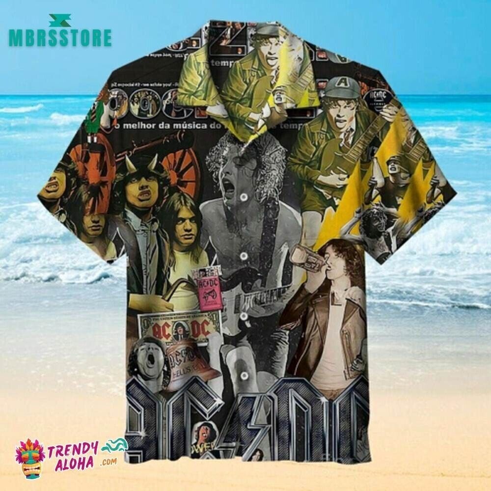 Ac Dc Band Hawaiian Shirt for Rock Band Fans, Gift for men, S-5XL US Size