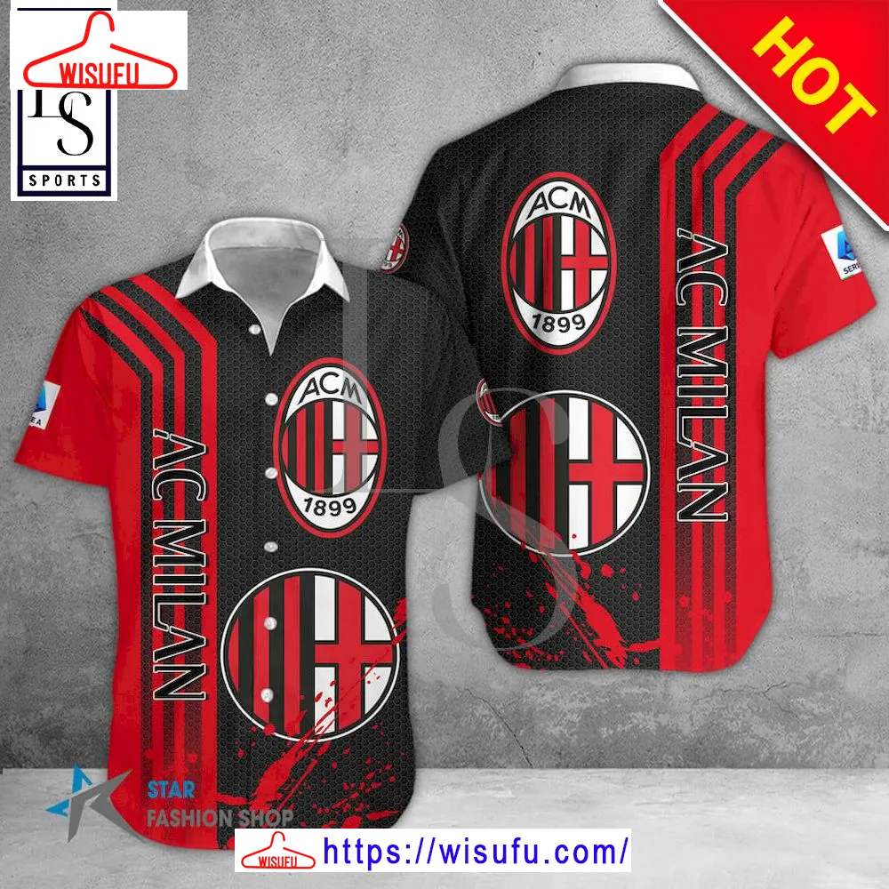 Ac Milan Seria A Hawaiian Shirt, New Fashion Gifts