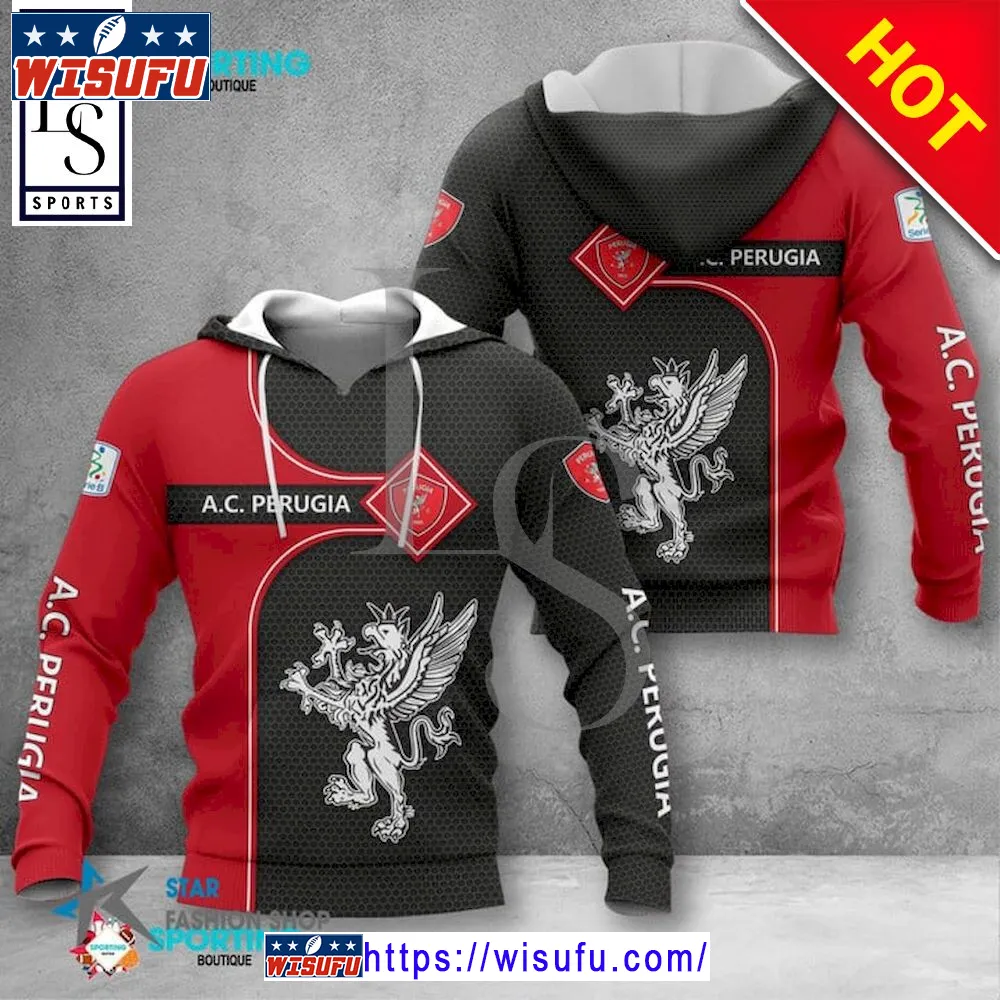 Ac Perugia Italy Hoodie 3d