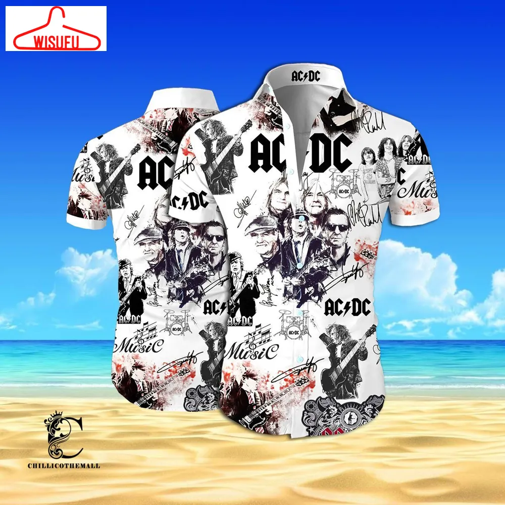 Ac-dc Hawaiian Shirt, New Hawaiian Holiday Outfits, New Fashion Gifts