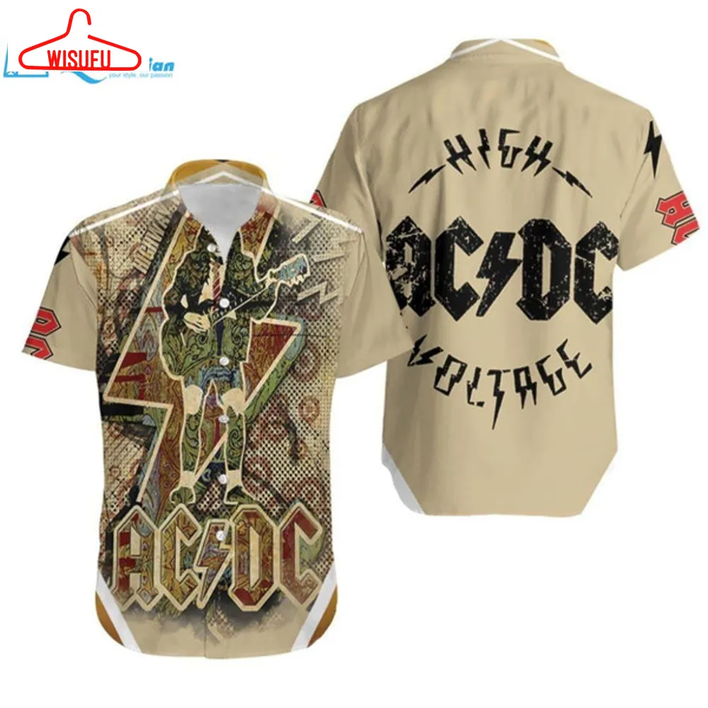 Acdc Band Hawaiian Graphic Print Short Sleeve, Best Gift Ideas, New Fashion Gifts Vtbl52148