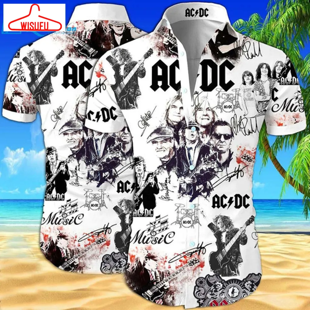 Acdc Band Hawaiian Graphic Print Short Sleeve, Best Gift Ideas, New Fashion Gifts Vtbl65256