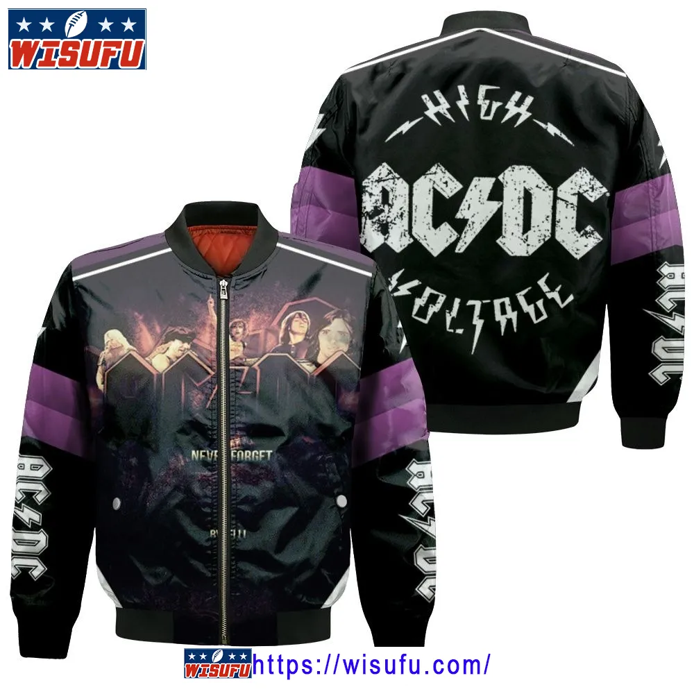 Acdc Never Forget High Voltage Bomber Jacket