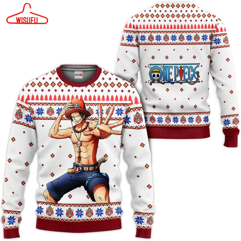 Ace Custom Ugly Christmas Sweater Va1808, Anime Ugly Christmas Sweater Gift For Family