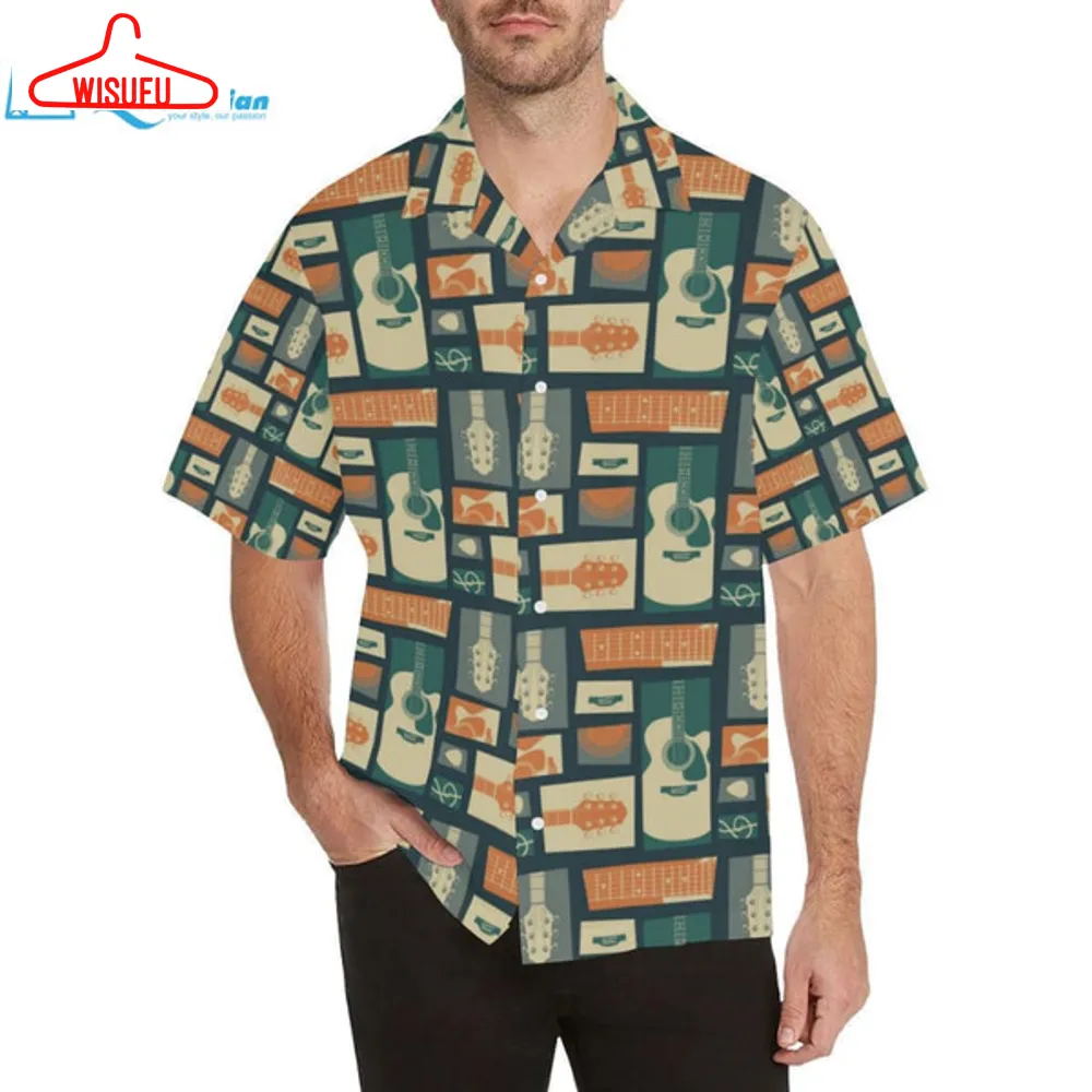 Acoustic Guitar Pattern Print Design Hawaiian Shirt, Best Gift Ideas, New Fashion Gifts