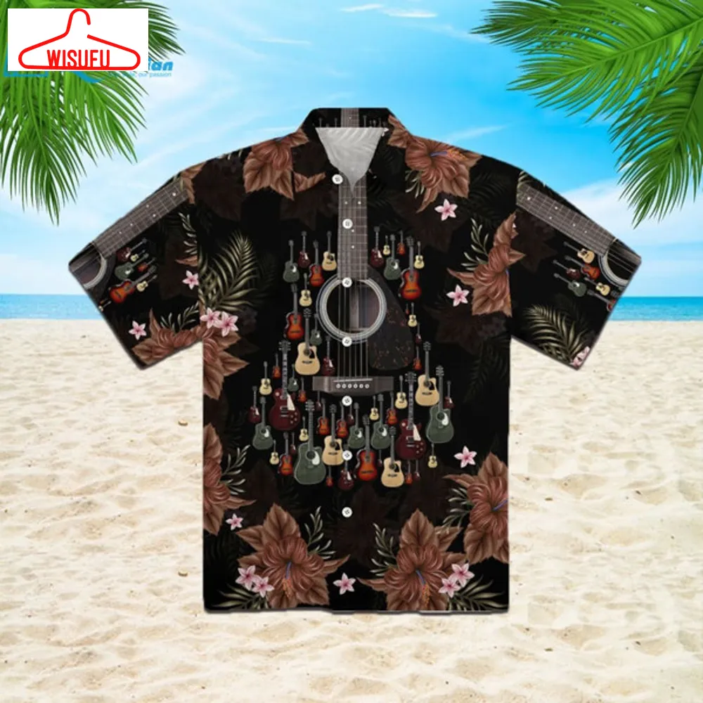 Acoustic Guitar Unisex Hawaiian Shirt, Best Gift Ideas, New Fashion Gifts