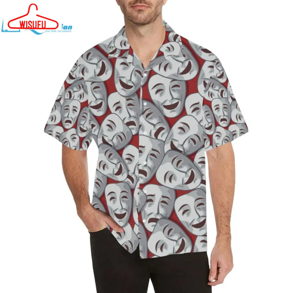 Acting Mask Pattern Print Design Hawaiian Shirt, Best Gift Ideas, New Fashion Gifts