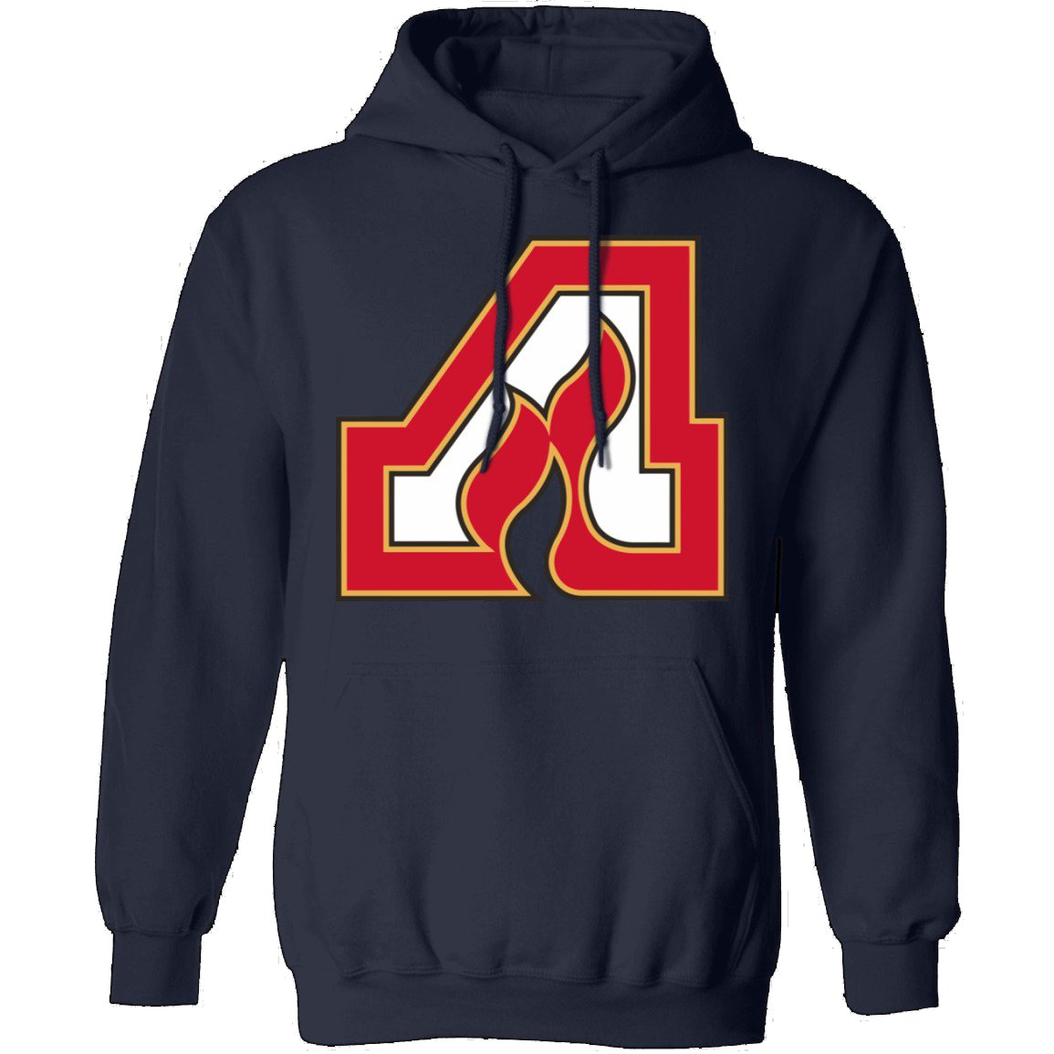 Adirondack Flames Logo Unisex Pullover Hoodie-Navy