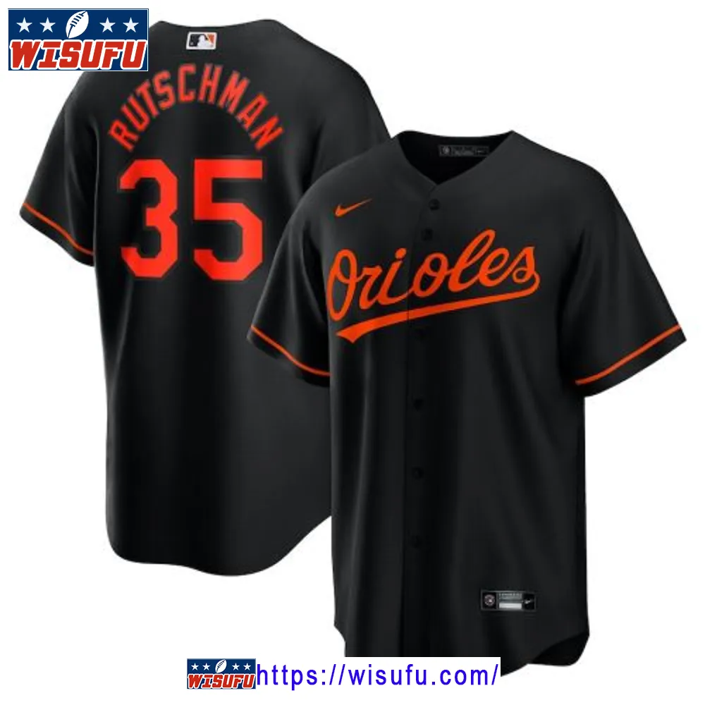 Adley Rutschman 35 Baltimore Orioles Alternate Men Jersey - Black