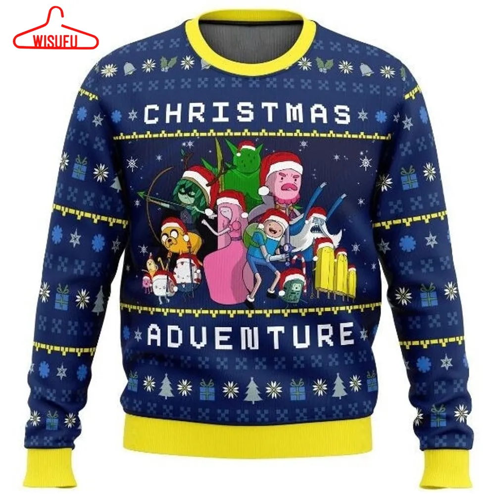 Adventure Time Ugly Knitted Christmas Sweatshirt, Adventure Time Xmas Sweater, Christmas Sweater, Ugly Christmas Sweater