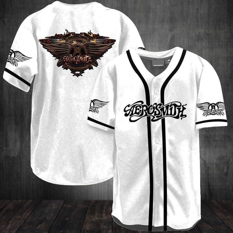 Aerosmith Rock Band Music Lover 3D Printed Baseball Jersey Shirt S-5XL