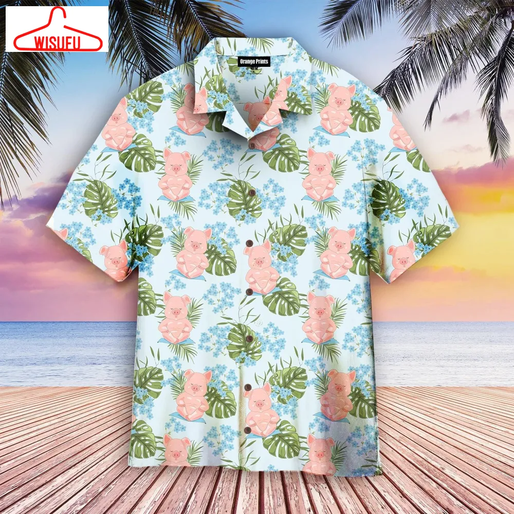 Aesthetic Tropical Pig Hawaiian Shirt