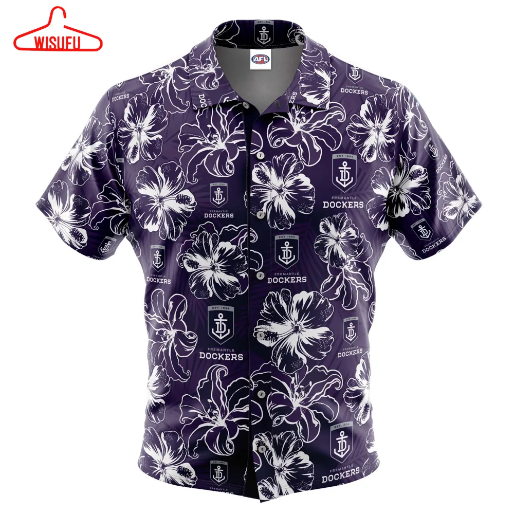 Afl Fremantle Dockers ÂfloralÂ Hawaiian Shirt, New Hawaiian Holiday Outfits, New Fashion Gifts