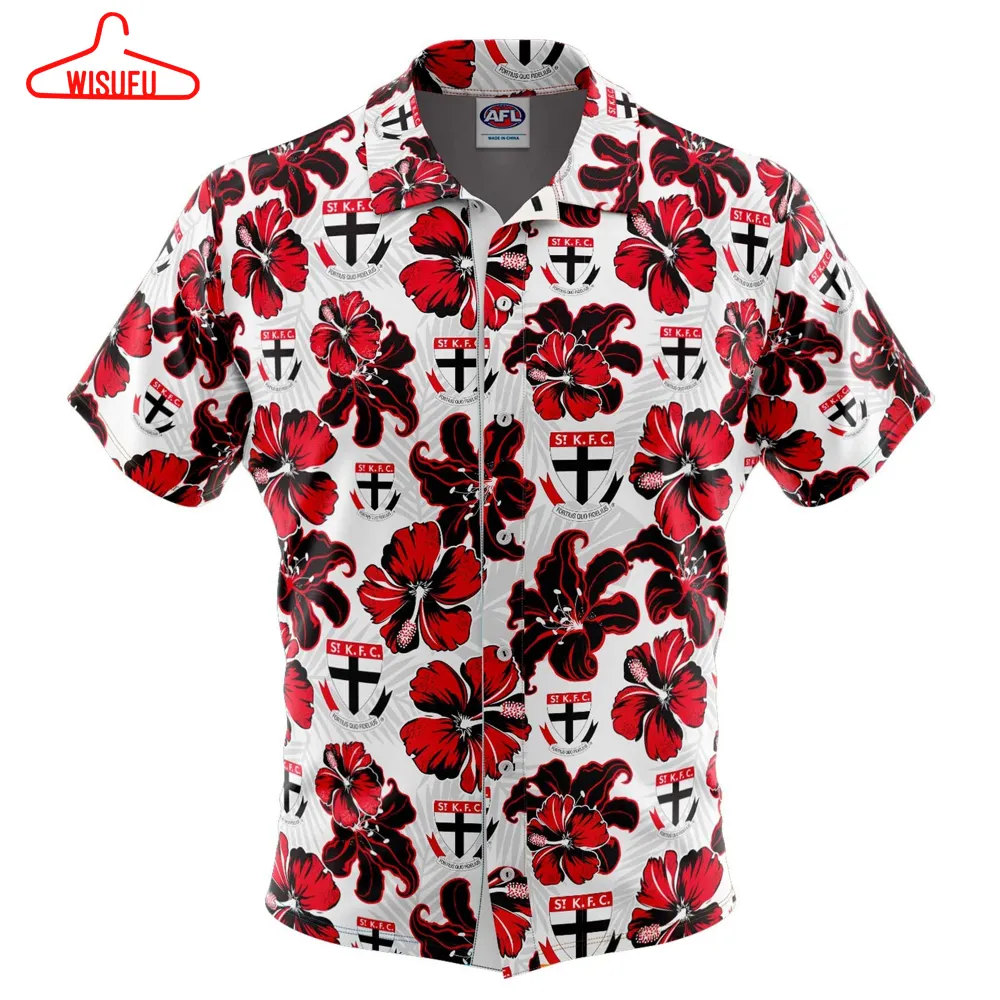 Afl St Kilda Floral Hawaiian Shirt, New Hawaiian Holiday Outfits, New Fashion Gifts Vtbl64485