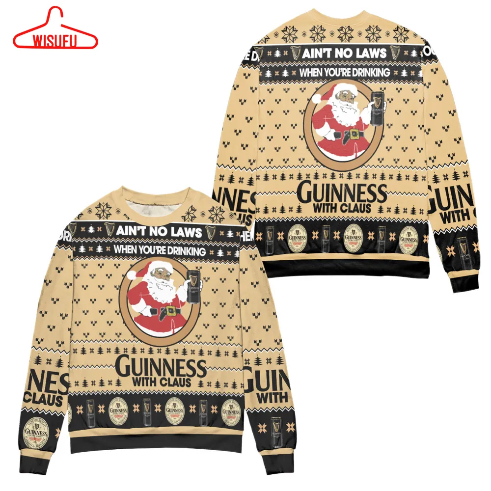 Ain't No Laws When You're Drinking Guinness With Claus Ugly Christmas Sweater