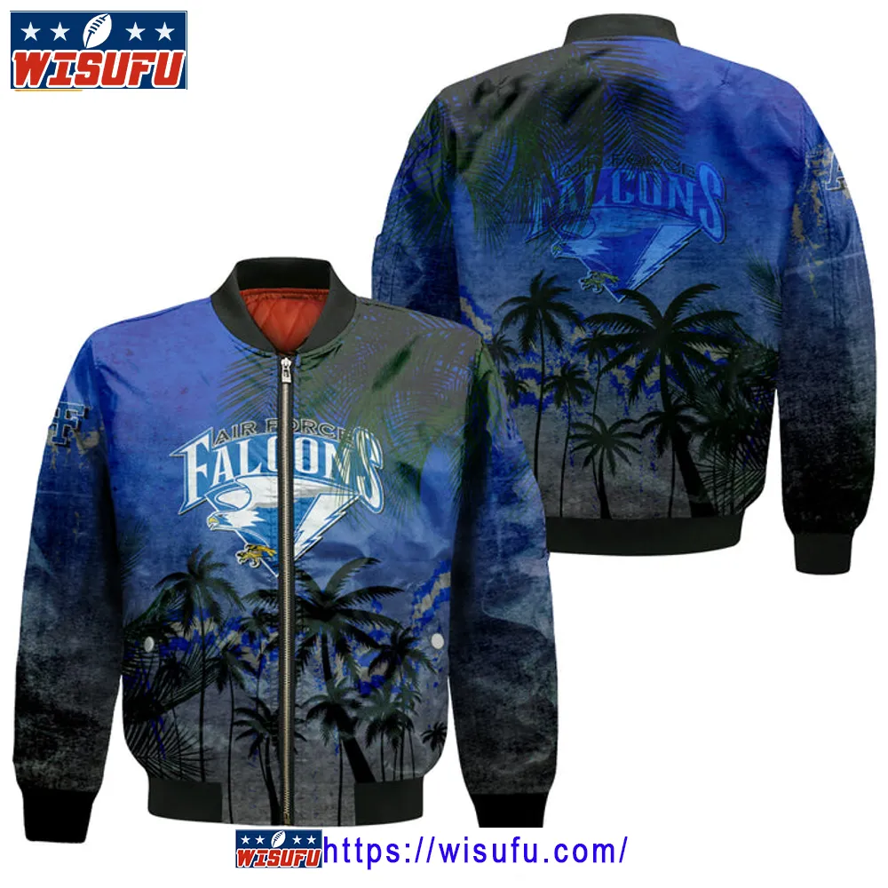 Air Force Falcons Coconut Tree Tropical Grunge Bomber Jacket