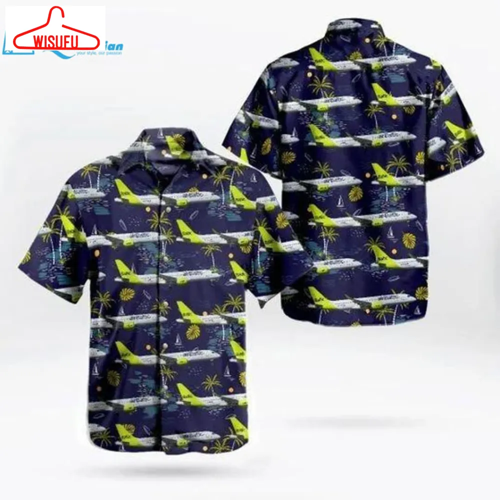 Airbaltic Bombardier Series Cs300 Hawaiian Shirt, Best Gift Ideas, New Fashion Gifts