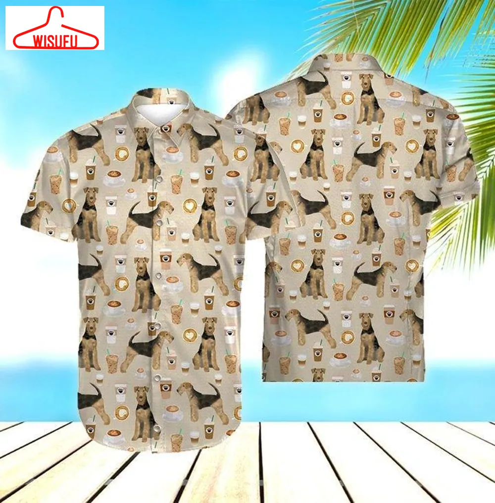 Airedale Terrier Hawaiian Shirt - Unisex - Adult - Hw5553, New Hawaiian Holiday Outfits, New Fashion Gifts