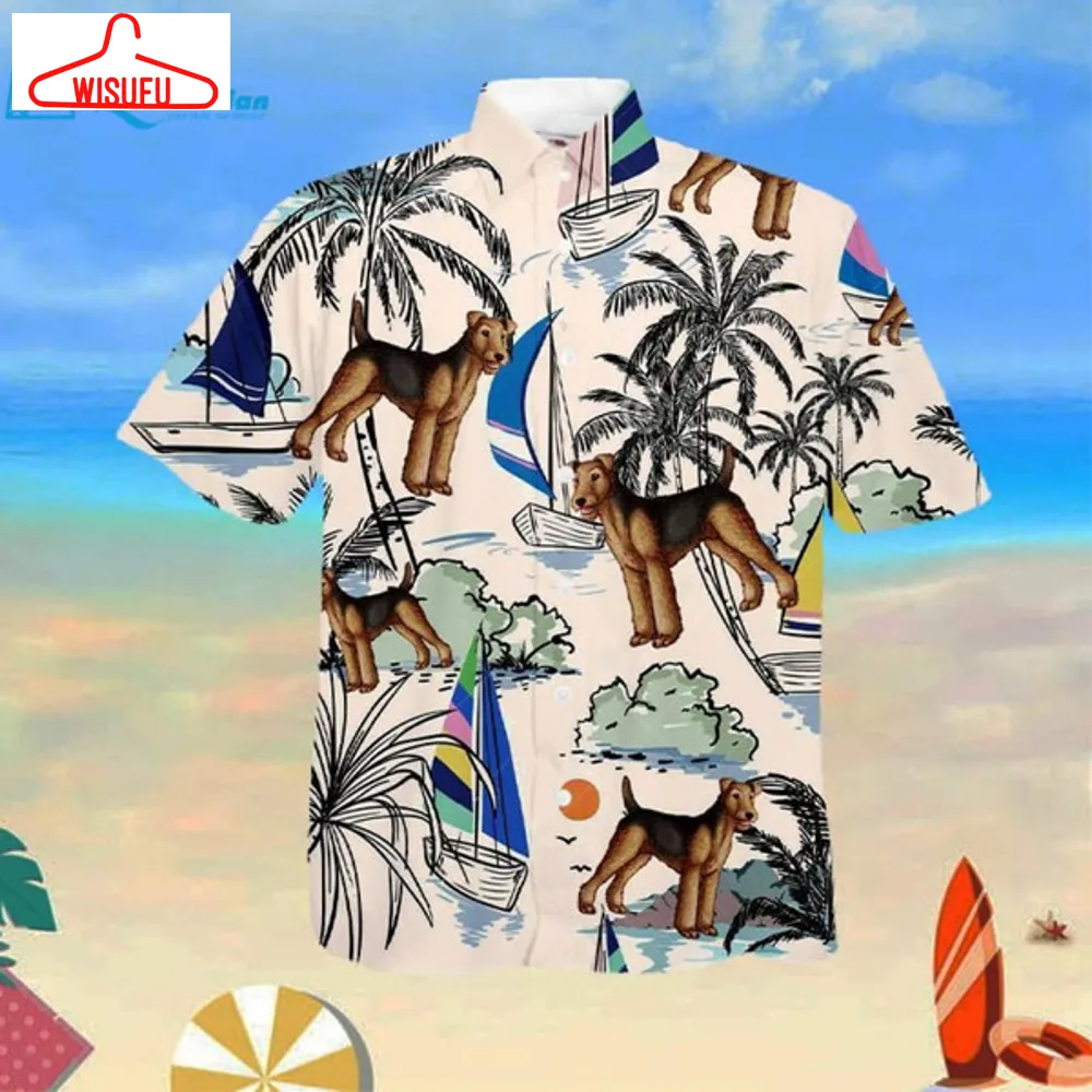 Airedale Terrier Summer Beach Hawaiian Shirt, Best Gift Ideas, New Fashion Gifts