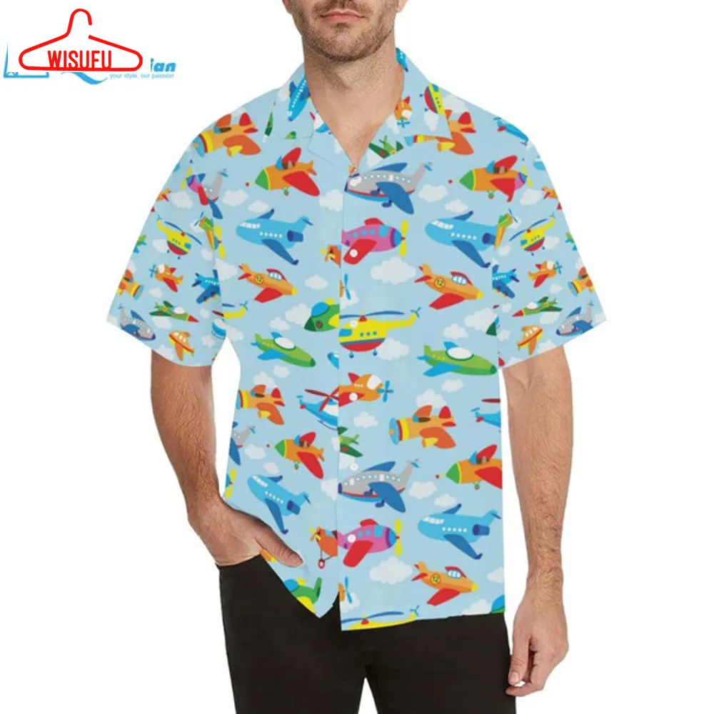 Airplane Colorful Pattern Print Design Hawaiian Shirt, Best Gift Ideas, New Fashion Gifts