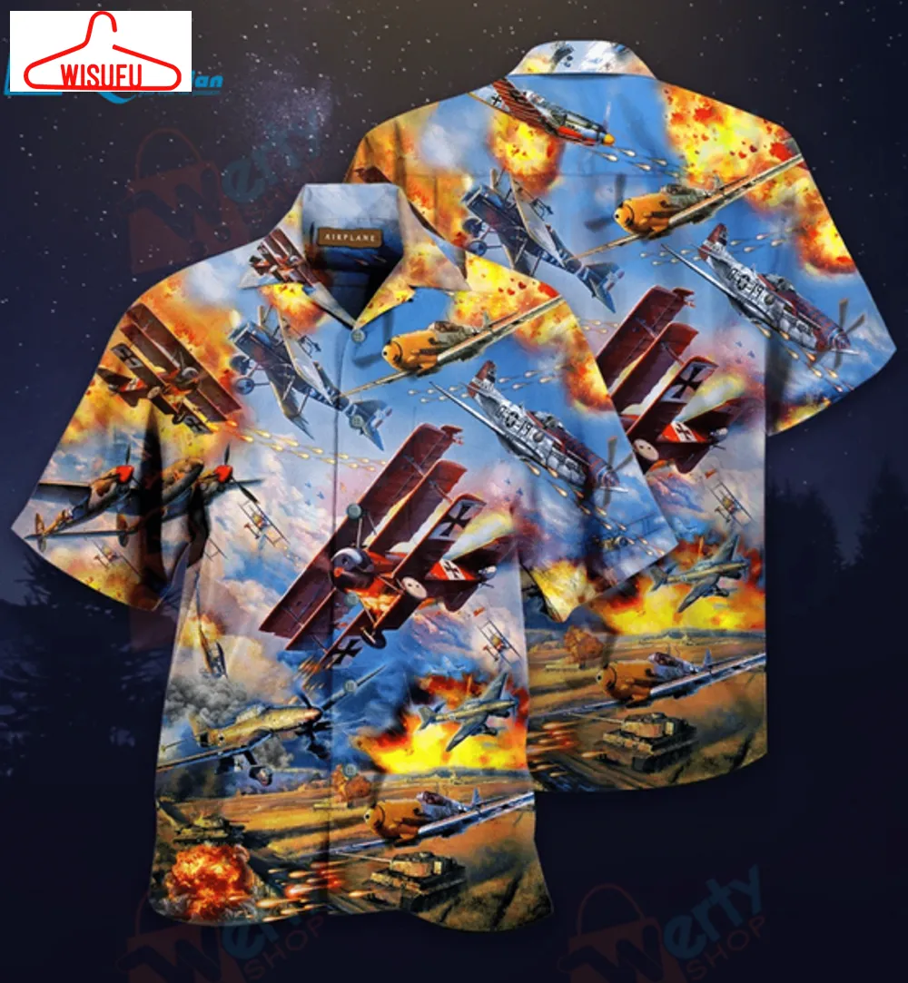 Airplane On War Hawaiian Shirt, Best Gift Ideas, New Fashion Gifts