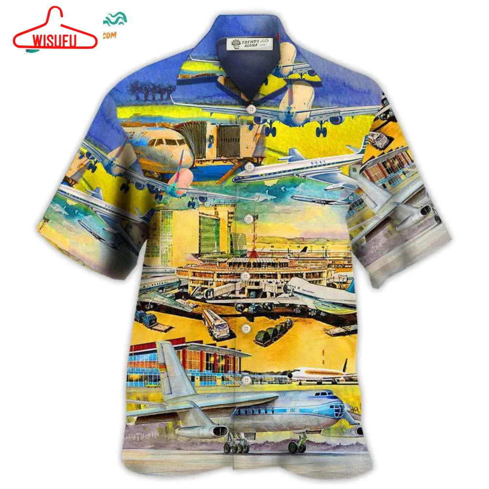 Airplane Take Off From Airport Hawaiian Shirt- Wisufu Aloha