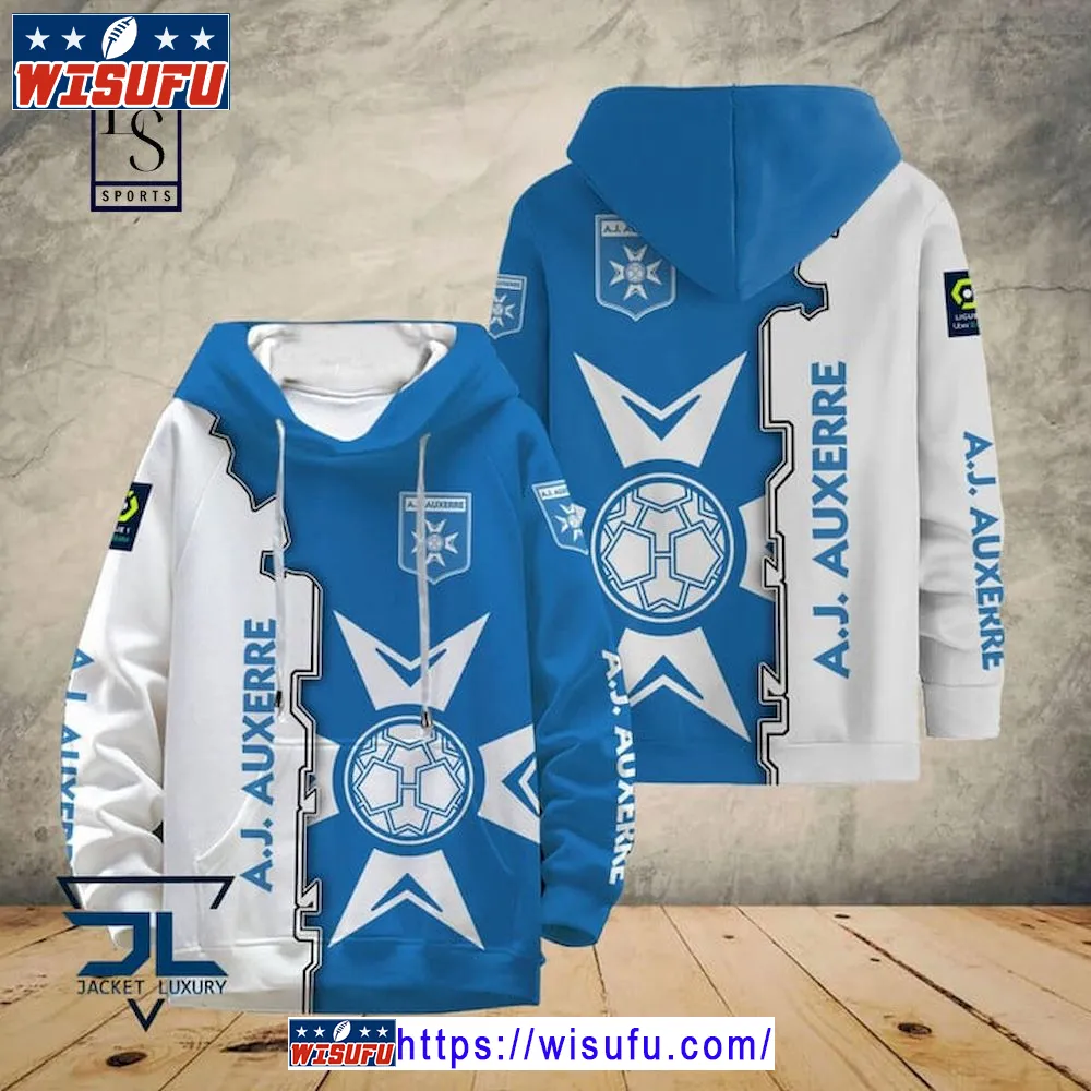 Aj Auxerre Ligue 1 Hoodie 3d