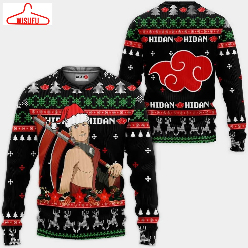 Akatsuki Hidan Ugly Christmas Sweater Anime Gifts, Anime Ugly Christmas Sweater Gift For Family