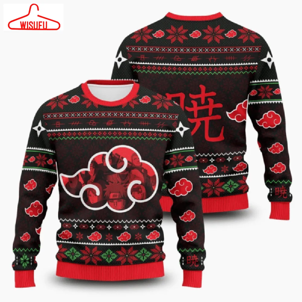 Akatsuki Naruto Anime 8 Ugly Sweater Gifts, Akatsuki Naruto Anime Gift Fan Ugly Sweater